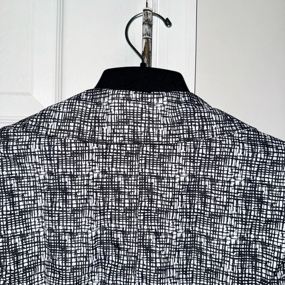 Faded Glory Women's L Black White Print Belted Lightweight Trench Coat Jacket - Picture 16 of 16